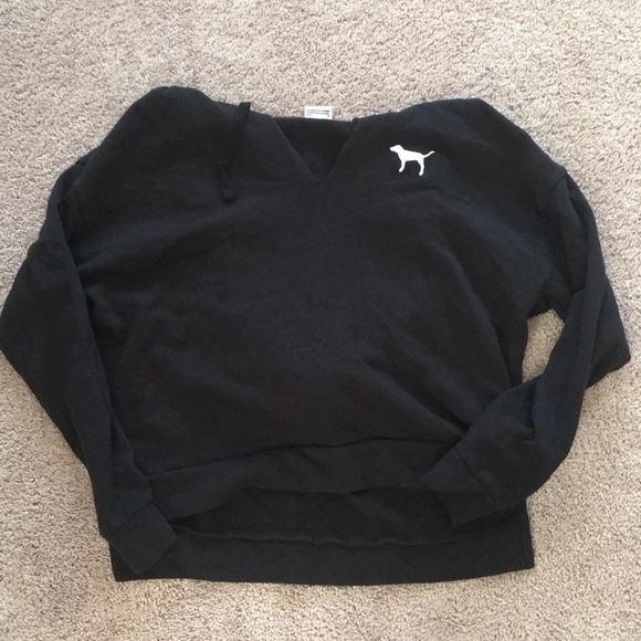 Black Cropped Pink Nation Hoodie - Picture 2 of 4